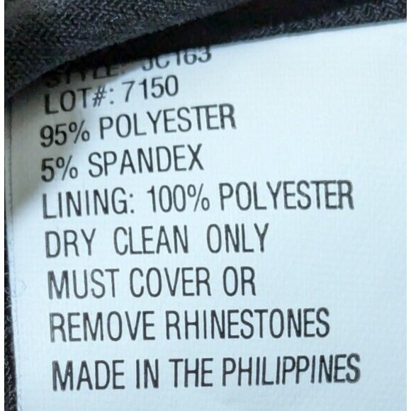 DJ-JAZ Dress Sz 4 Black Sheath Rhinestone Shoulder Straps & Cuffs Parties VTG - Picture 9 of 9